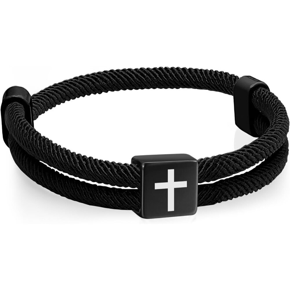 Men Rope Bracelets Nautical Cross Handmade Adjustable Nylon Jewelry